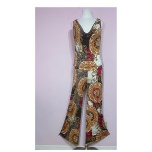 👠🩸💋💄VAVA VOOM PAISLEY JUMPSUIT…Sz M…